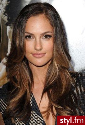 Minka Kelly - Brązowe Rozpuszczone Proste Na co dzień Długie Fryzury
