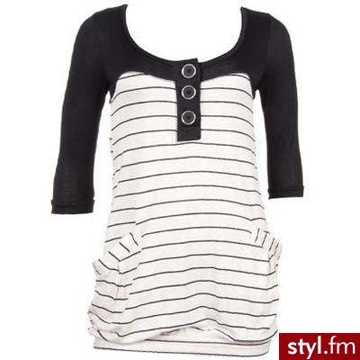 3 Button Stripe Top - Metro Park - Polyvore. Pobrano ze strony: http://www.polyvore.com/cgi/thing?id=21501812 - Pozostałe Ciuchy Moda