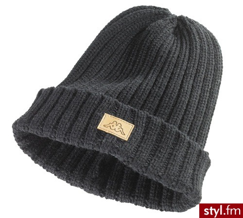 Czapka zimowa Kappa Joris Knit Hat- czarna - Nakrycia głowy Dodatki Moda