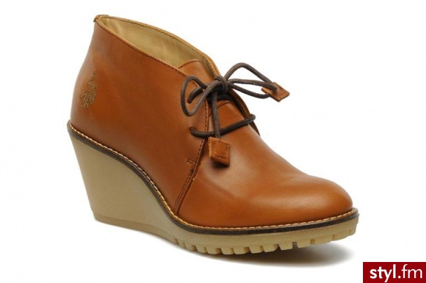 U.S Polo Assn. PÓŁBUTY I BOTKI CARRIE LEATHER BY U.S POLO ASSN. (Brązowy) - Botki Buty Moda