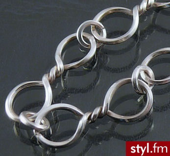 El. srebrne - łańcuszek na bransoletkę - 19,5cm - Łańcuszki Biżuteria Moda