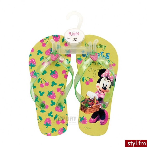 Klapki japonki dziecięce MYSzKA MINNIE zielone Mickey Mouse - Klapki Buty Moda