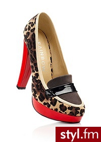 Bonprix Czółenka czerwony leo 970413_18305 - Czółenka Buty Moda