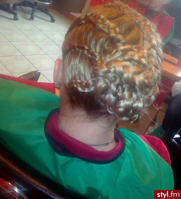 Blond Warkocze Proste Wieczorowe Długie Fryzury