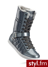 Bonprix Kozaki sportowe szary 943484_25138 - Kozaki Buty Moda