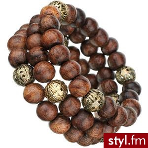 Wood and gold tone bracelet - Dorothy Perkins - Polyvore. Pobrano ze strony: http://www.polyvore.com/wood_gold_tone_bracelet/thing?id=17176441 - Pozostałe Dodatki Moda