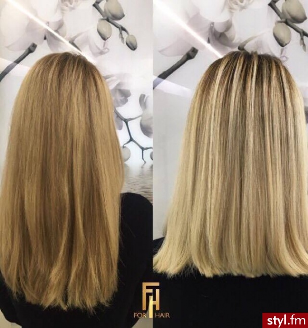 Koloryzacja z olaplex - Blond Rozpuszczone Proste Na co dzień Długie Fryzury