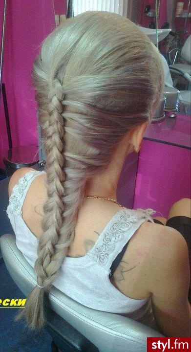 Blond Warkocze Proste Na co dzień Długie Fryzury
