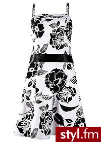 Bonprix Sukienka biało-czarny 948154_12247 - Pozostałe Sukienki Moda
