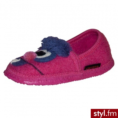 Giesswein Girls Kapcie TREBRA kolor malinowy - Pozostałe Buty Moda