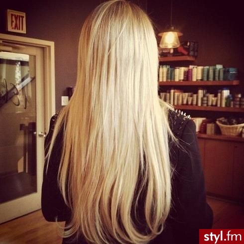 Blond Rozpuszczone Proste Na co dzień Długie Fryzury