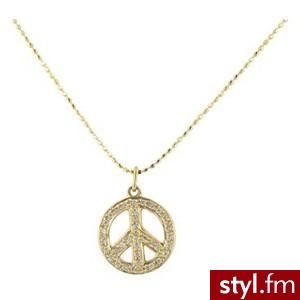 Yellow Gold Peace Sign Pendant Necklace with Diamonds - Moon... - Polyvore. Pobrano ze strony: http://www.polyvore.com/yellow_gold_peace_sign_pendant/thing?id=20403692 - Pozostałe Dodatki Moda