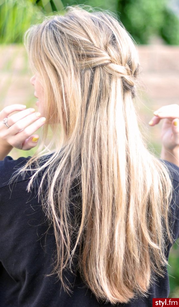 Blond Rozpuszczone Proste Na co dzień Długie Fryzury