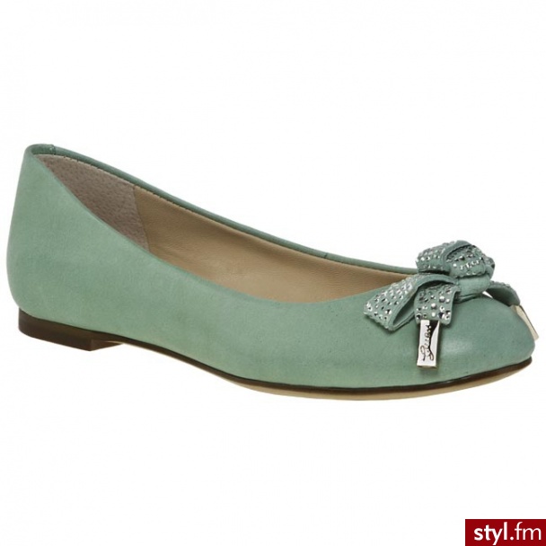 Guess Baleriny FL1QIALEA02 Light Green zielony (Light Green) - Balerinki Buty Moda