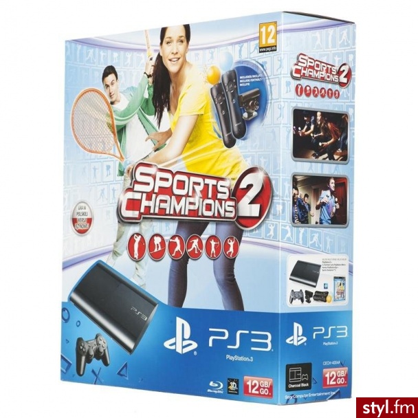 Sony PlayStation 3 12GB + 2 x Move + PS Eye + Sports Champions 2 - Bransoletki Biżuteria Moda