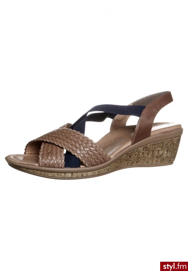 ara PERUGGIA Sandały na koturnie brązowy 12-35130 - Koturny Buty Moda