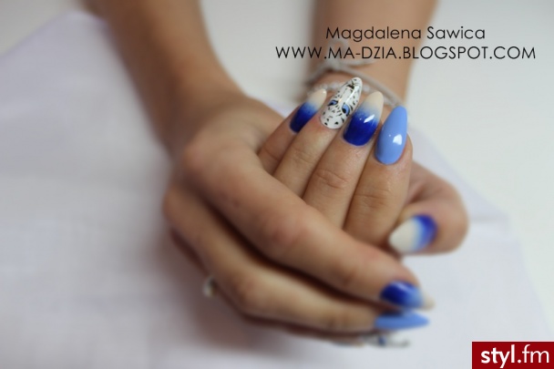 EclairNails ombre tiger blue - Żel Paznokcie