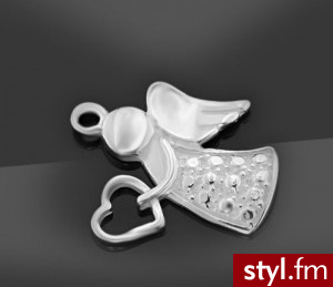 Charms Aniołek Srebro rodowane - Wisiorki Biżuteria Moda
