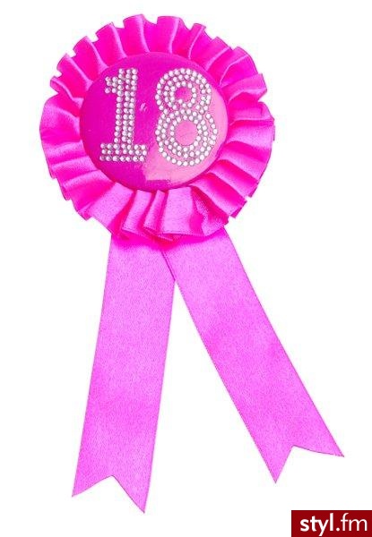 Rozeta urodzinowa \"18\" - różowa - Misz-masz