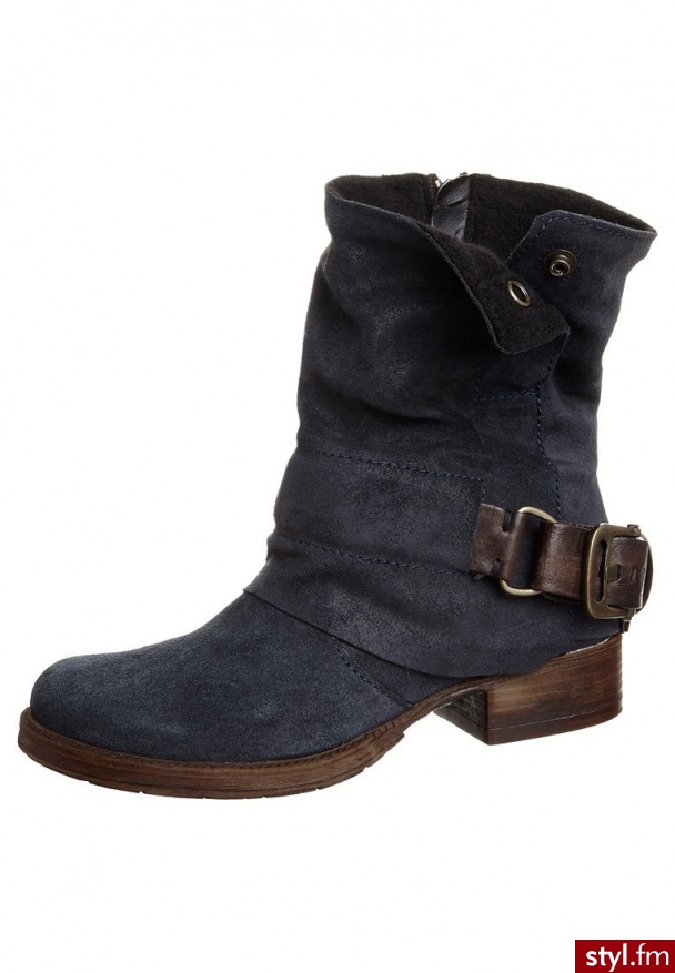 zign Botki kowbojki i motocyklowe niebieski (185234) - Botki Buty Moda