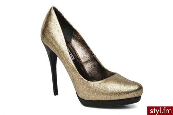 Barachini CZÓŁENKA ANGELINA BY 57287glitter oro nero - Czółenka Buty Moda