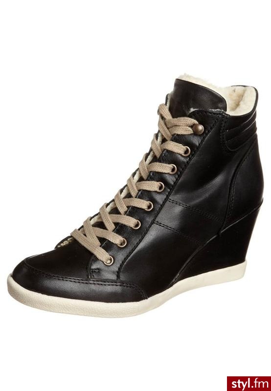 Zign Botki na koturnie czarny - Botki Buty Moda