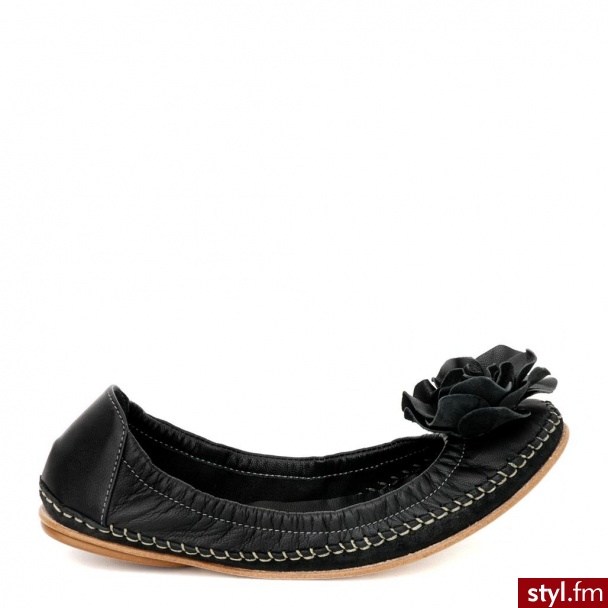 Venezia BALERINY 2037 TUF NERO - Balerinki Buty Moda