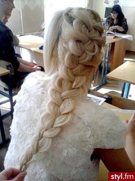 Blond Warkocze Proste Na co dzień Długie Fryzury