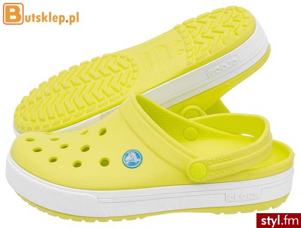 CROCS BUTY CROCBAND 2.5 CITRUS / WHITE (12836) - Klapki Buty Moda