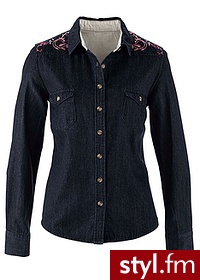 Bonprix Koszula dżinsowa ciemny denim 956679_23782 - Koszule Ciuchy Moda