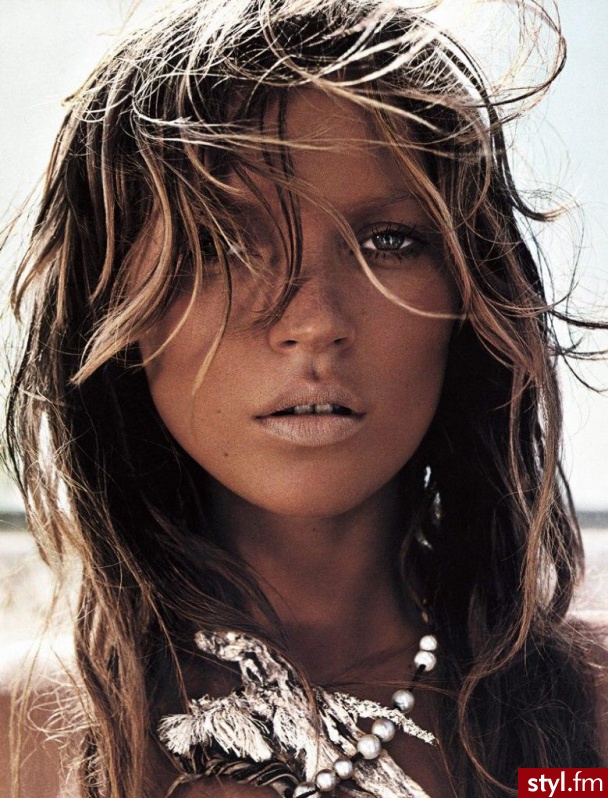 Kate Moss - Kręcone Na co dzień Długie Fryzury