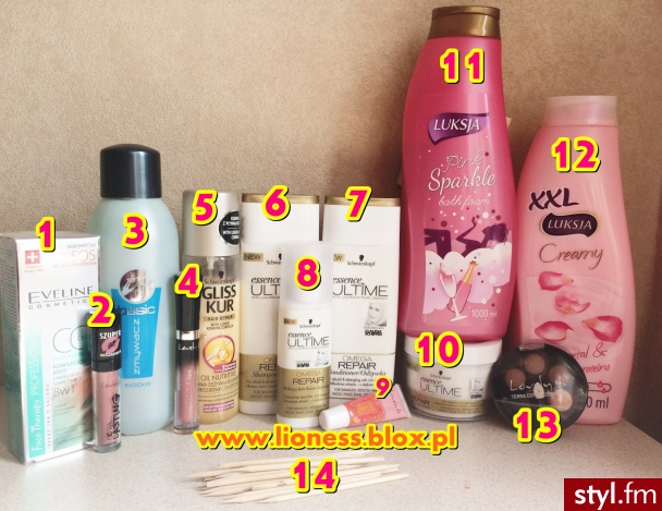 Informacje o tych produktach znajdziecie w FILMIE: https://www.youtube.com/watch?v=gcfrJmiQhIk jak i w NOTCE NA BLOGU: http://lioness.blox.pl/2014/03/Haul-Moje-Zakupy-KOSMETYKI-Pielegnacja-i-Kolorowka.html - Kosmetyki