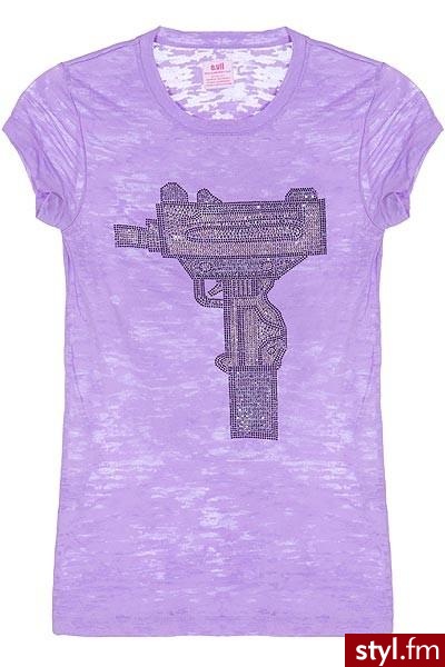 koszulka firmy E.Vil z karabinem wysadzanym dżetami - 120$ - Pozostałe Ciuchy Moda