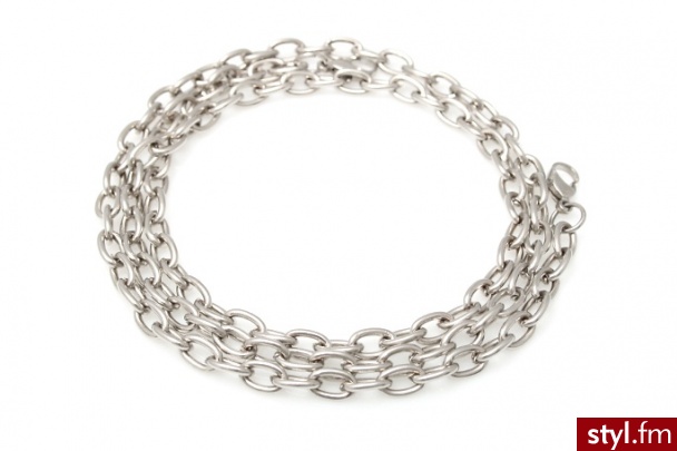 Jubileo.pl BRANSOLETKA POTRÓJNY ŁAŃCUCH kolor srebrny łańcuszek metal ar646 - Bransoletki Biżuteria Moda
