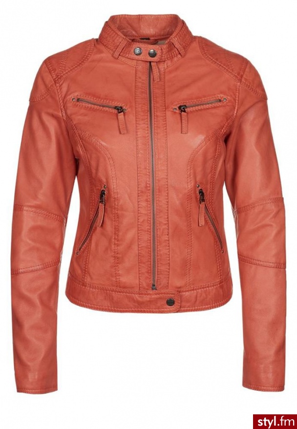 Oakwood HELLO NEW Kurtka skórzana pomarańczowy - Kurtki Okrycia Moda