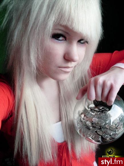 Blond EMO Alternatywne Średnie Fryzury
