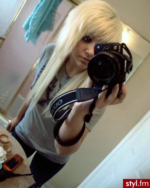 Blond EMO Alternatywne Średnie Fryzury