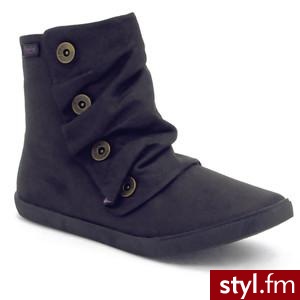 Blowfish Hobbit Button Side Twill Flat Ankle Boot - Polyvore. Pobrano ze strony: http://www.polyvore.com/blowfish_hobbit_button_side_twill/thing?id=12041614 - Pozostałe Buty Moda