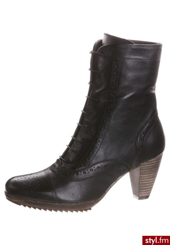 Pier One Botki sznurowane czarny - Botki Buty Moda