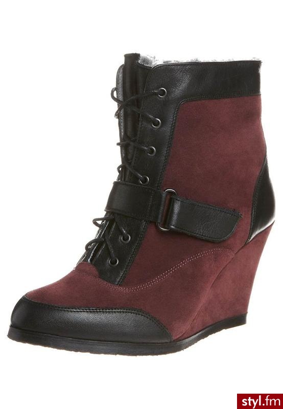 Zalando Collection Botki Na Koturnie Czerwony (Daron) - Botki Buty Moda