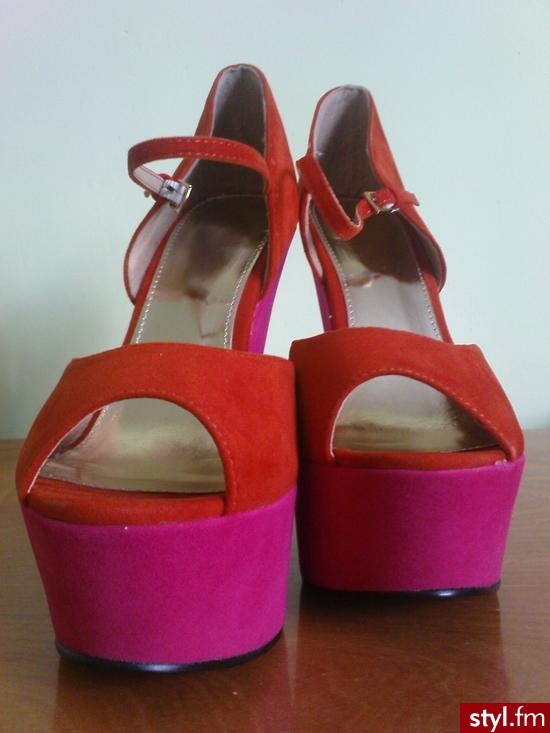 moje nowe mega soczyste sandały na koturnie :) - Koturny Buty Moda
