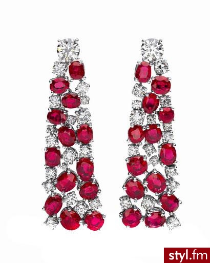 18 karatowe białe złoto z diamentami i rubinami - BVLGARI - Pozostałe Dodatki Moda