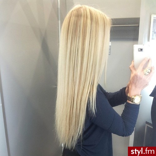Blond Rozpuszczone Proste Na co dzień Długie Fryzury