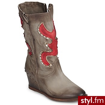 Air Step Buty 698308-8501-9058-KAKI+SANGUE - Kozaki Buty Moda
