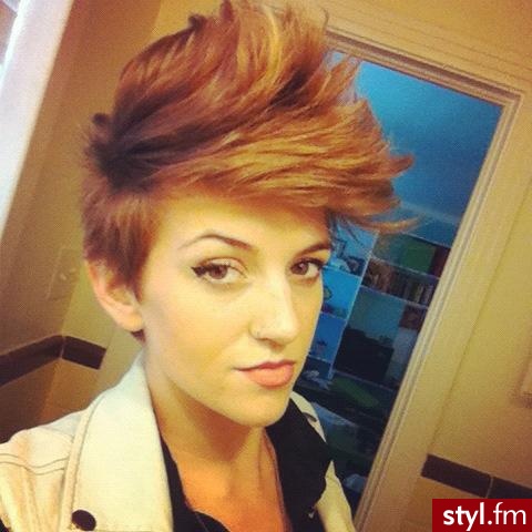 Brązowe Irokez damski Proste Na co dzień Krótkie Fryzury