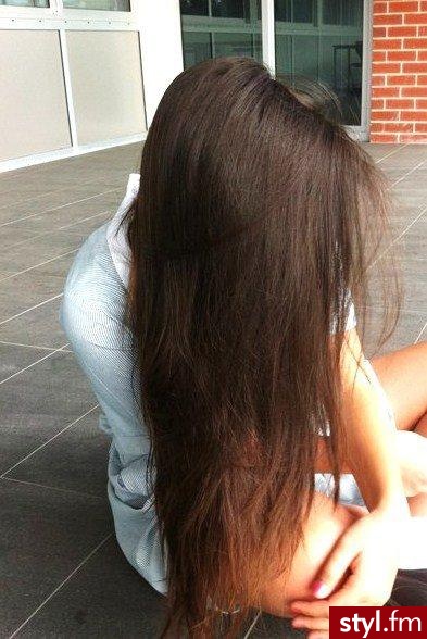 Brązowe Rozpuszczone Proste Na co dzień Długie Fryzury