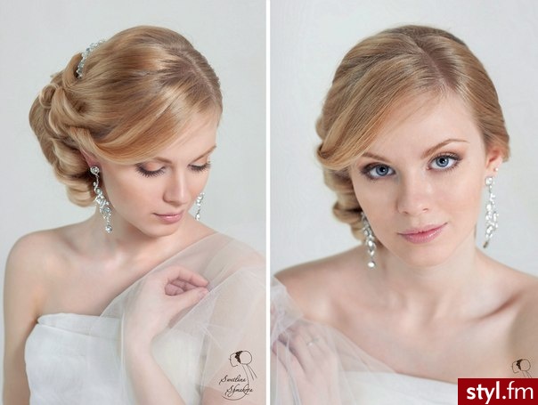 Blond Upięcie Kręcone Ślubne Długie Fryzury