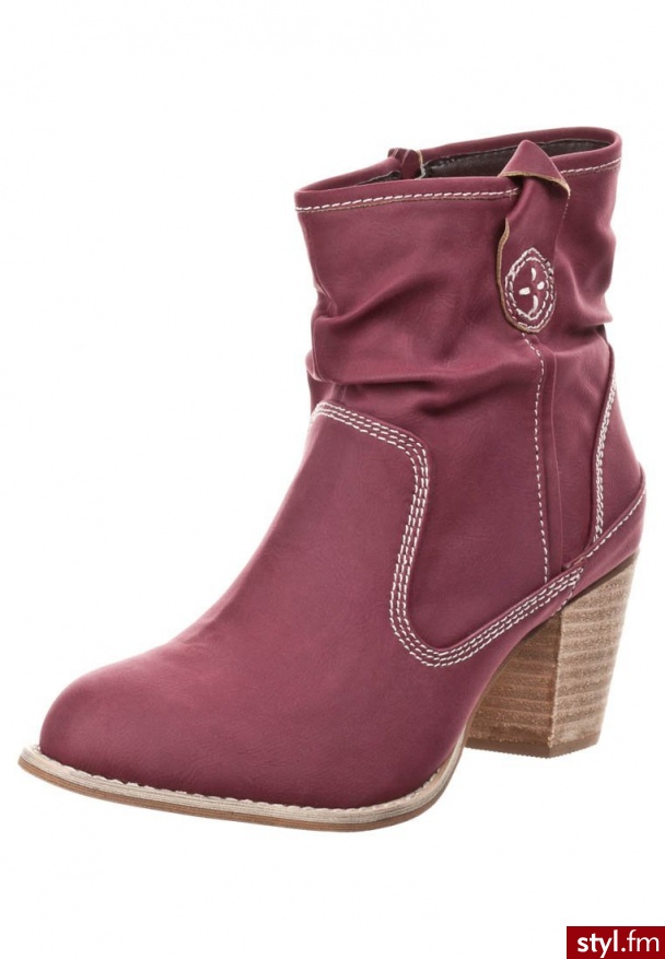 Even&Odd Botki i Ankle Boots czerwony - Botki Buty Moda