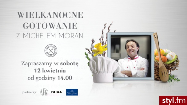 W sobotę, 12 kwietnia, w Galerii Mokotów odbędzie się Wielkanocne Gotowanie z popularnym szefem kuchni, Michelem Moran. Klienci Galerii Mokotów będą mieli okazję przyjrzeć się, jak spod ręki Ambasadora Alei Smaków wychodzą świąteczne przysmaki. - Kuchnia