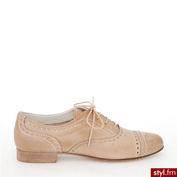 Venezia PÓŁBUTY SzNUROWANE 402 SET BEIGE - Półbuty Buty Moda